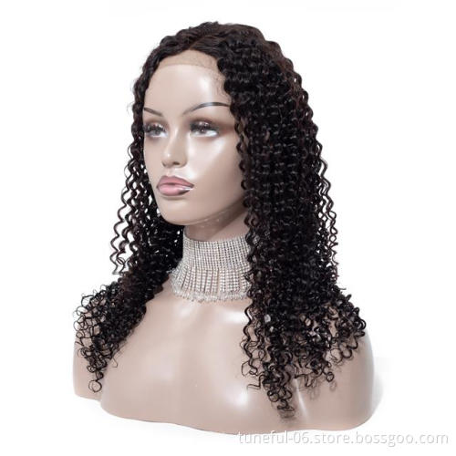 Tuneful 100% brazilian human hair wig halle 4x4 closure  kinky curl wig hot on sale fashion spiky hair and beautiful for you